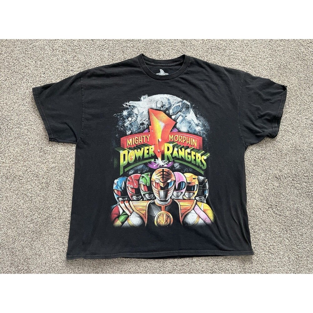 Power Rangers Mighty Morphin X American Thrift 2 Sided Vintage Shirt Size XL